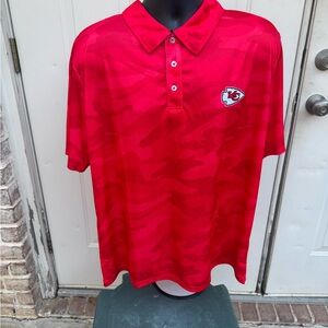 NFL Team Apparel, Kansas City Chiefs, Red, Camo, Polo, Size XL